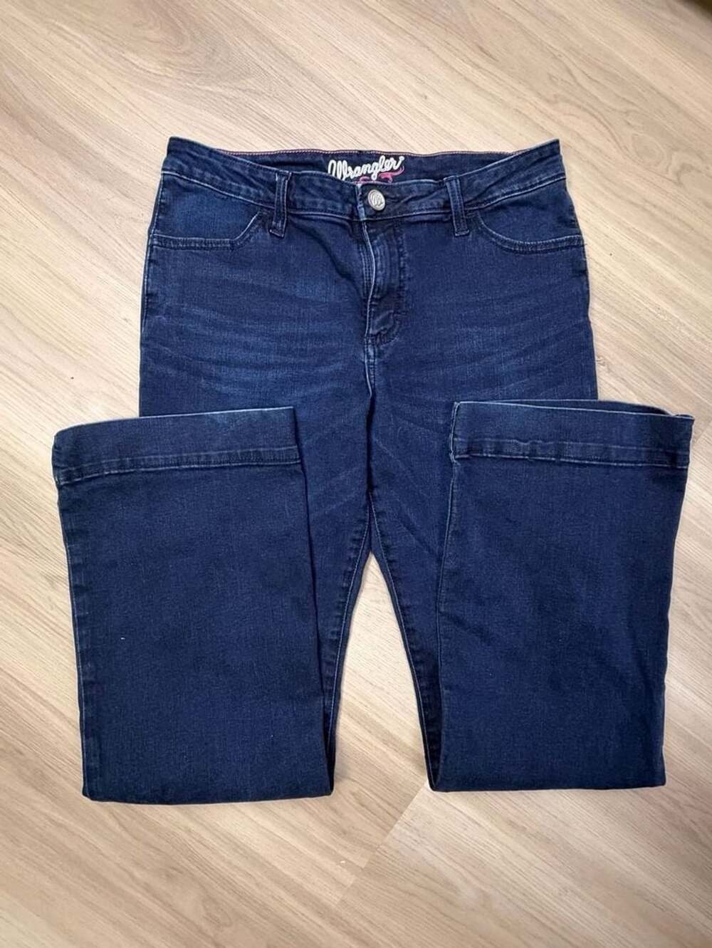 Wrangler Jeans 30 X 32 Blue Denim Flare Cuffed
